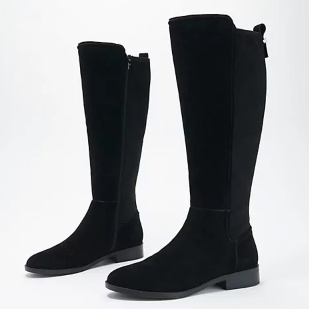 Marc Fisher Black Suede Tall-Shaft Boots - Shiane